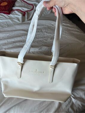 White Leather Tote Bag - Elegant Everyday Carry